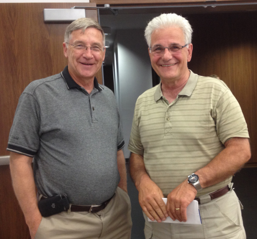 Photo: Regional Chair Ken Seiling with former parole officer Mark Yantzi, a pioneer in the field of restorative justice