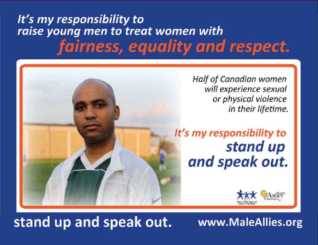 Male Allies Stand Up. Speak Out. Campaign Poster