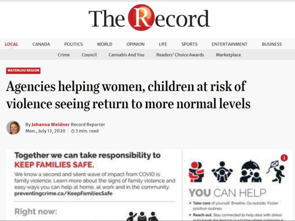 Agencies helping women, children at risk of violence seeing return to more normal levels