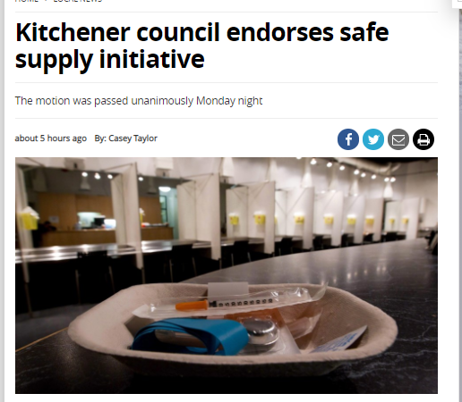 Kitchener council endorses safe supply initiative