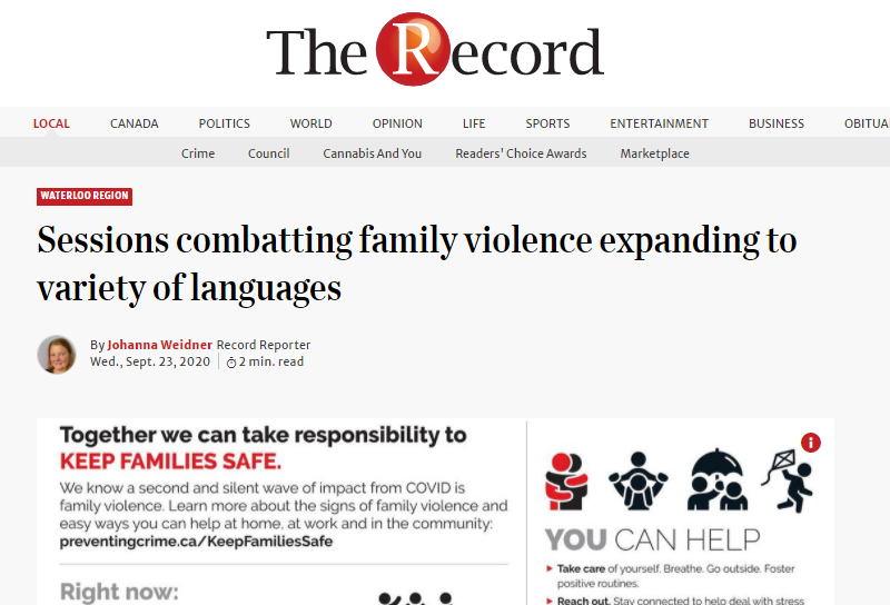 Article Image: Sessions combatting family violence expanding to variety of languages.
