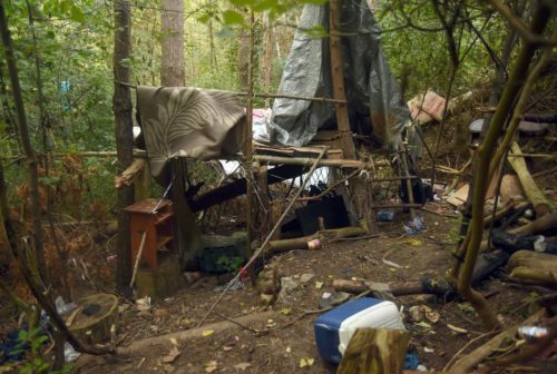 Image of tent in homeless encampment